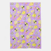 Honey Bee Paarse Theedoek (Verticaal)