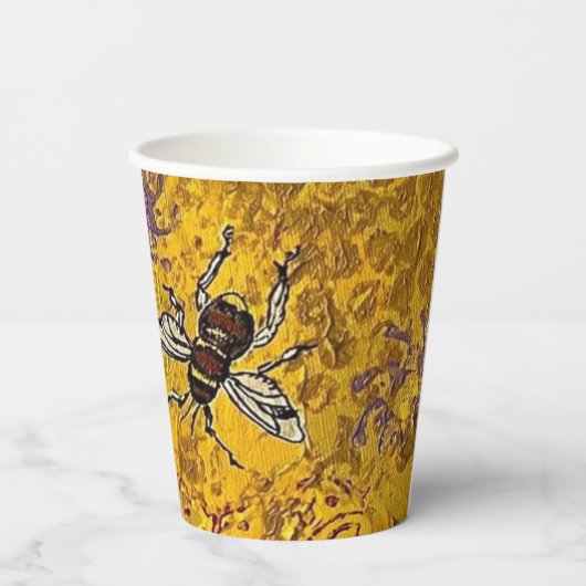 Honey Bee Paper Cups Papieren Bekers (Achterkant)