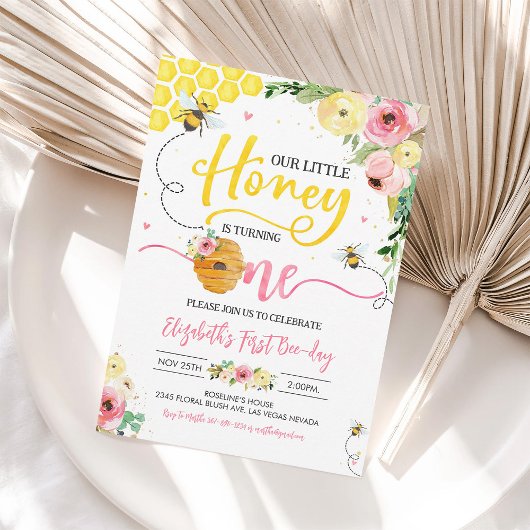 Honey Bee Party Bee 1e Verjaardag Bumble Verjaarda Kaart