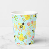 Honey Bee Pastel Blauw Papieren Bekers (Links)