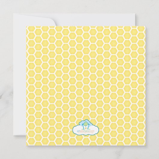 Honey Bee Photo Birthday Invitation Kaart (Achterkant)