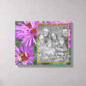 Honey Bee Pink Aster Flower Creëer Uw eigen foto Canvas Afdruk (Voorkant)