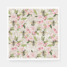 Honey Bee Pink Floral Servet