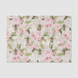 Honey Bee Pink Floral Tissuepapier