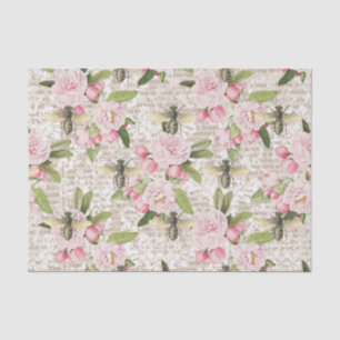 Honey Bee Pink Floral Tissuepapier
