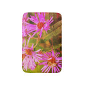 Honey Bee Pink New England Aster Flower Abstract Badmat (Voorkant Verticaal)