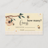 Honey Bee raad hoeveel Baby shower Informatiekaartje (Voorkant)