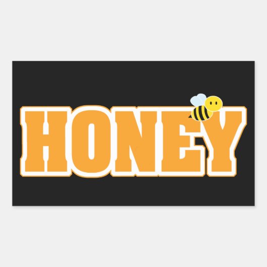 HONEY BEE RECHTHOEKIGE STICKER (Voorkant)