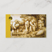 HONEY BEE RED BEEKEEPER, bijenteelt-eierschaal Visitekaartje (Achterkant)