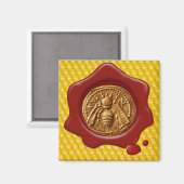 HONEY BEE RED WAX SEAL MAGNEET (Voorkant / Achterkant)