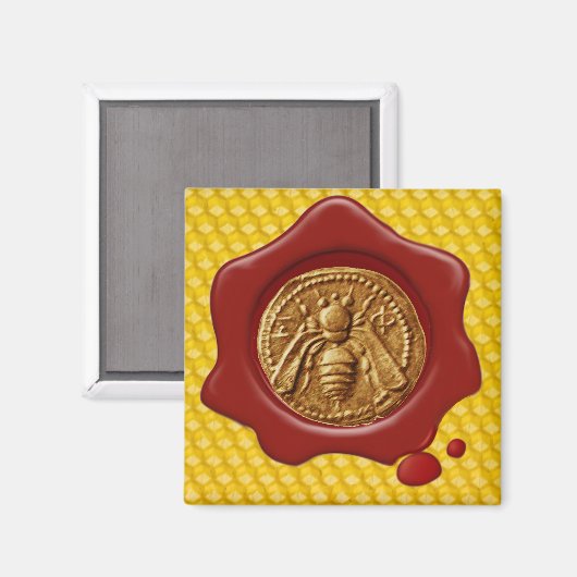 HONEY BEE RED WAX SEAL MAGNEET (Voorkant / Achterkant)