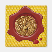 HONEY BEE RED WAX SEAL MAGNEET (Voorkant)