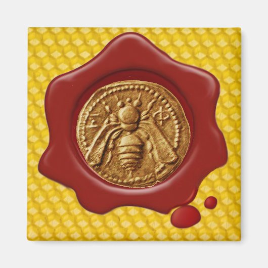 HONEY BEE RED WAX SEAL MAGNEET (Voorkant)