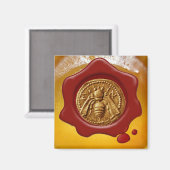HONEY BEE RED WAX SEAL MAGNEET (Voorkant / Achterkant)