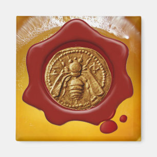 HONEY BEE RED WAX SEAL MAGNEET