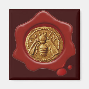HONEY BEE RED WAX SEAL MAGNEET