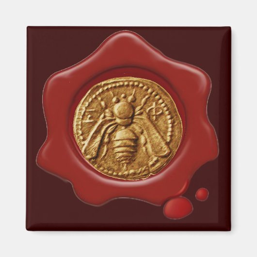 HONEY BEE RED WAX SEAL MAGNEET (Voorkant)