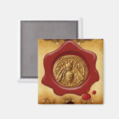 HONEY BEE RED WAX SEAL MAGNEET (Voorkant / Achterkant)