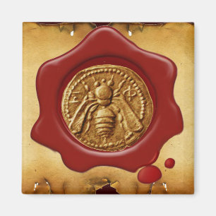 HONEY BEE RED WAX SEAL MAGNEET