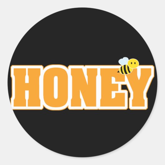 HONEY BEE RONDE STICKER (Voorkant)