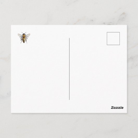 Honey Bee Save the Bees Script Monochrome Briefkaart (Achterkant)