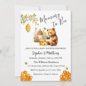 Honey Bee Schattige Beer Baby shower Uitnodiging (Voorkant)