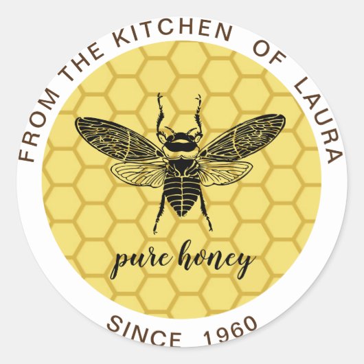 Honey Bee Seller Apiarist Classic Ronde Sticker (Voorkant)
