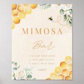 Honey Bee Shower Mimosa Bar Tafelblad Sign Poster (Voorkant)