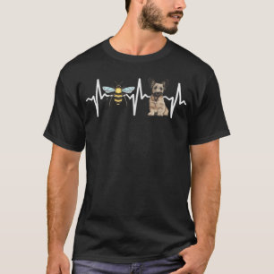 Honey Bee Skye Terrier Heartbeat Hondenliefhebber T-shirt