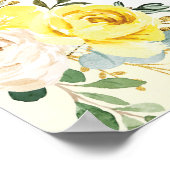 Honey Bee Summer Yellow Floral Baby shower Welcome Poster (Hoek)