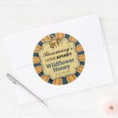 Honey Bee Sunburst Modern Gold Honey Jar Labels (Envelop)