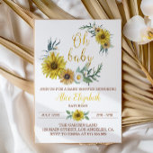 Honey Bee Sunflower Baby shower Invitation Kaart