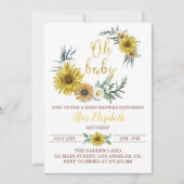 Honey Bee Sunflower Baby shower Invitation Kaart (Voorkant)
