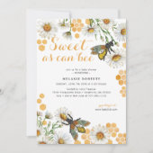 Honey Bee Sweet As Can Bee Baby shower Invitation Kaart (Voorkant)