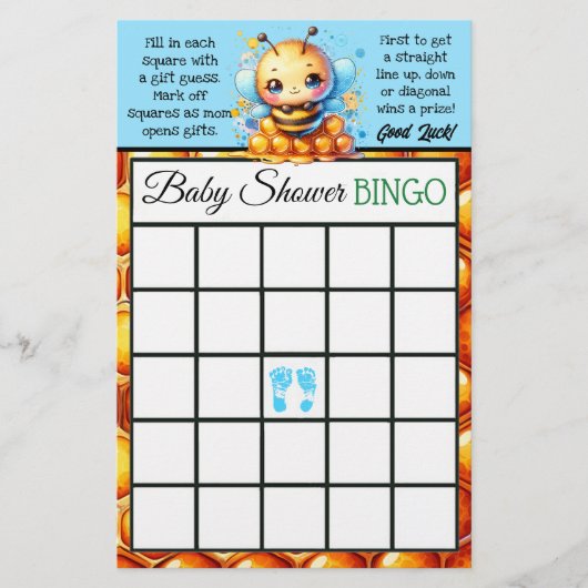 Honey bee thema bingo en wie weet mama best flyer (Voorkant)