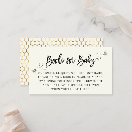 Honey Bee Thema Boek Aanvraag Behuizing Kaart Plaatskaartje (Voorkant / Achterkant in situ)