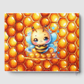 Honey bee thema Boy's Baby shower Welkom Gastenboek (Achterkant)