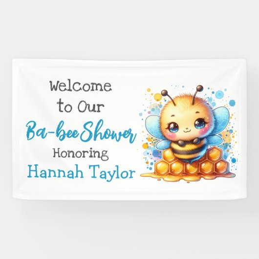Honey bee thema Boy's Baby shower Welkom Spandoek (Horizontaal)