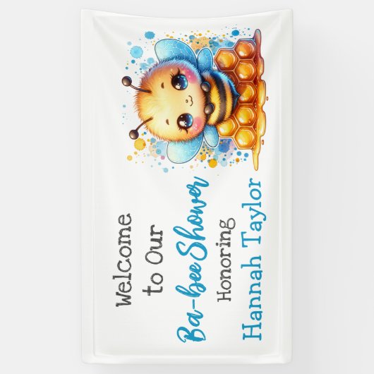 Honey bee thema Boy's Baby shower Welkom Spandoek (Verticaal)