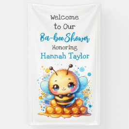 Honey bee thema Boy's Baby shower Welkom Spandoek