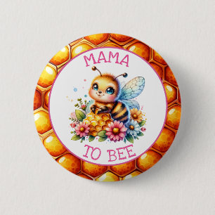 Honey bee thema Meisje's Baby shower Mama om te zi Ronde Button 5,7 Cm