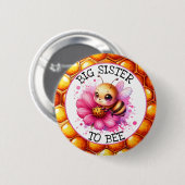 Honey bee thema Meisje's Baby shower Sister to be Ronde Button 5,7 Cm (Voorkant /achterkant)