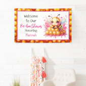 Honey bee thema Meisje's Baby shower Welkom Spandoek (Insitu)