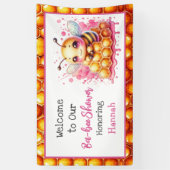 Honey bee thema Meisje's Baby shower Welkom Spandoek (Verticaal)