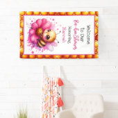 Honey bee thema Meisje's Baby shower Welkom Spandoek (Insitu)