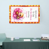 Honey bee thema Meisje's Baby shower Welkom Spandoek (Beurs)