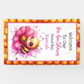 Honey bee thema Meisje's Baby shower Welkom Spandoek (Horizontaal)