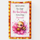Honey bee thema Meisje's Baby shower Welkom Spandoek (Verticaal)