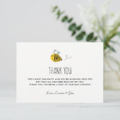 Honey Bee Theme Baby shower Dank u Kaarten (Staand voorkant)