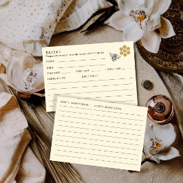 Honey Bee Themed Recipe For Bride Bridal Shower Informatiekaartje